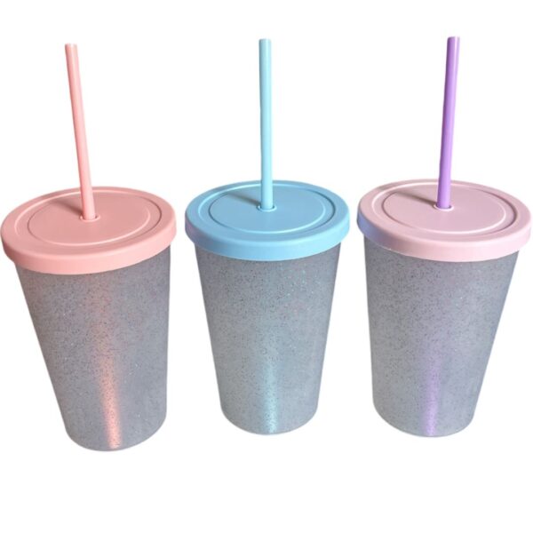 VASO INFANTIL CON SORBETE GLITTER