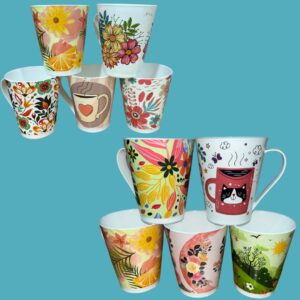 TAZA DECORADA CÓNICA PLASTICA