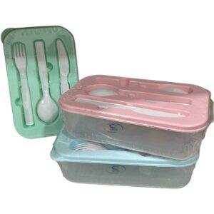 HERMETICO PICNIC RECTANGULAR 2LTS CON CUBIERTOS
