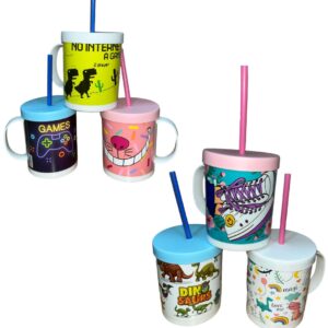 TAZA RECTA INFANTIL + TAPA + SORBETE