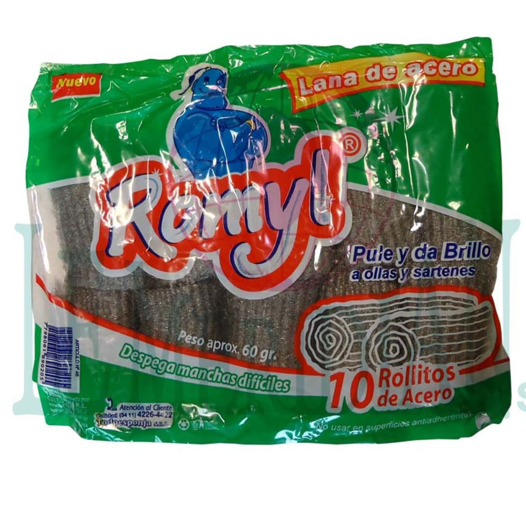 LANA DE ACERO ROMYL X 10 ROLLOS