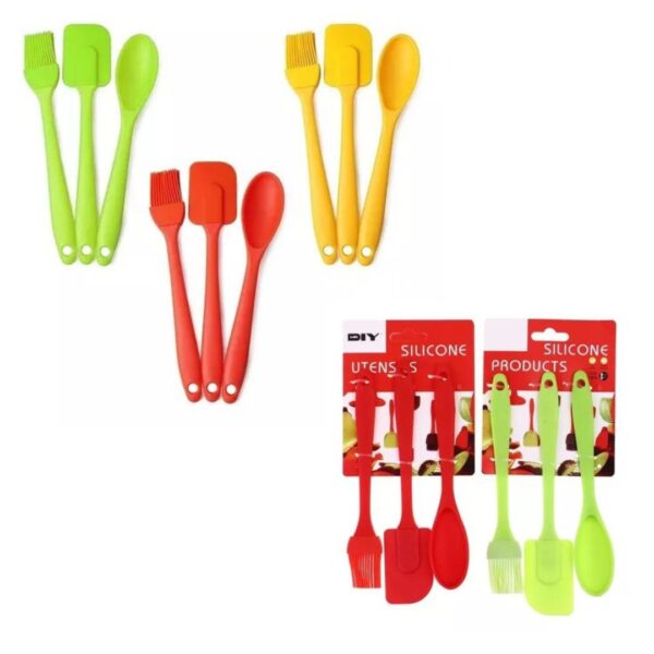 SET SILICONA PINCEL + CUCHARA + ESPATULA