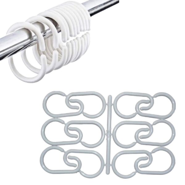 GANCHOS PARA CORTINA DE BAÑO X12