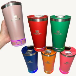 VASO TERMICO ACERO CON PARLANTE Y DESTAPADOR