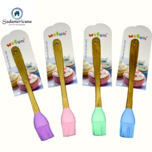 PINCEL DE SILICONA MANGO MADERA 21CM