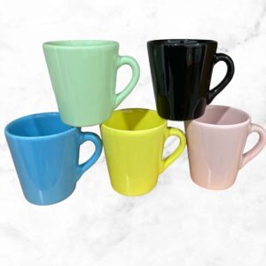 TAZA CERAMICA CONICA PASTEL