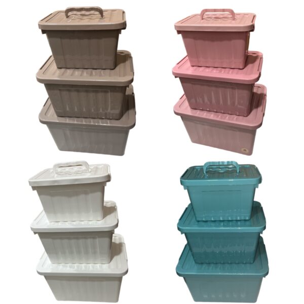 CAJA ORGANIZADORA GRANDE CON TRABA Y MANIJA COLOR